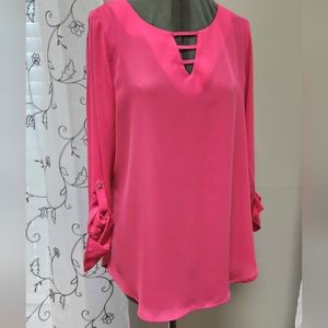 Apt 9 3/4 sleeve pink chiffon tunic top
